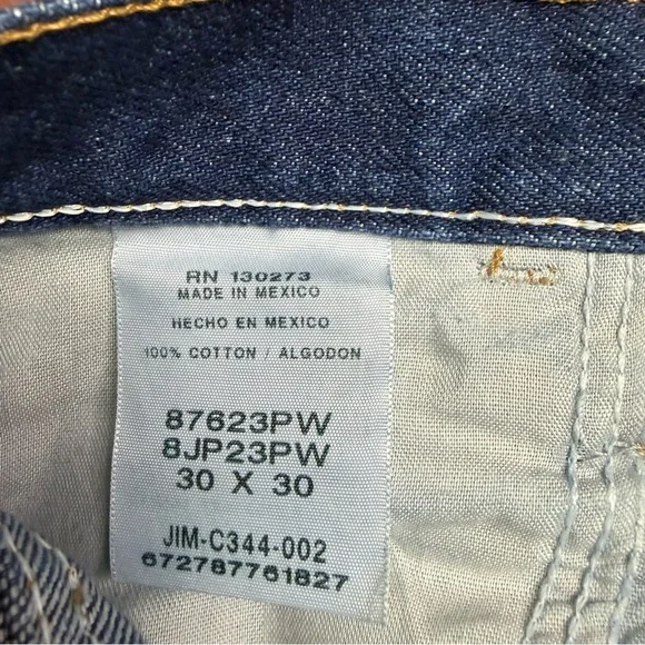 Rustler Jeans 30x32 Straight Leg Blue Indigo Denim Jeans - Picture 4 of 5